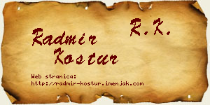 Radmir Kostur vizit kartica